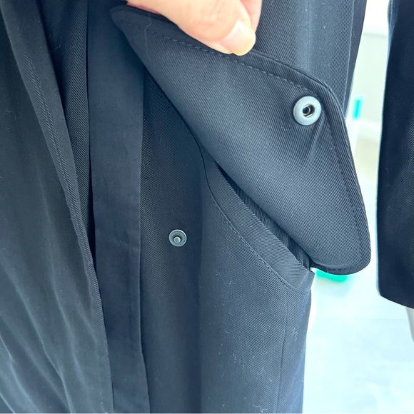 ALL SAINTS Pelya Black Draped Wrap Hoodie Long Sleeves Trench Coat Jacket Sz 4 - Picture 7 of 16